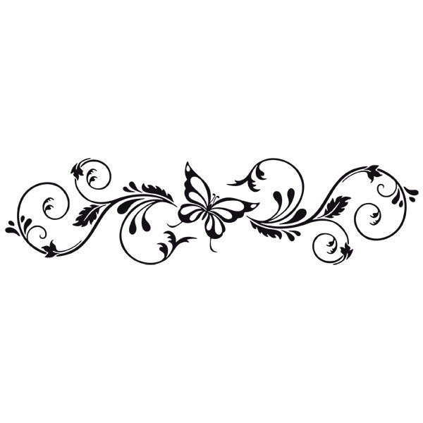 Wall Stickers: Floral Butterfly Decal