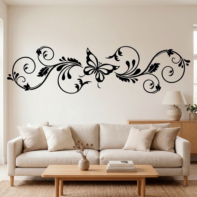 Floral Butterfly Decal 2