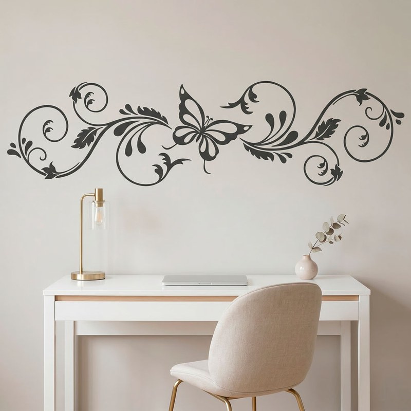 Floral Butterfly Decal 3