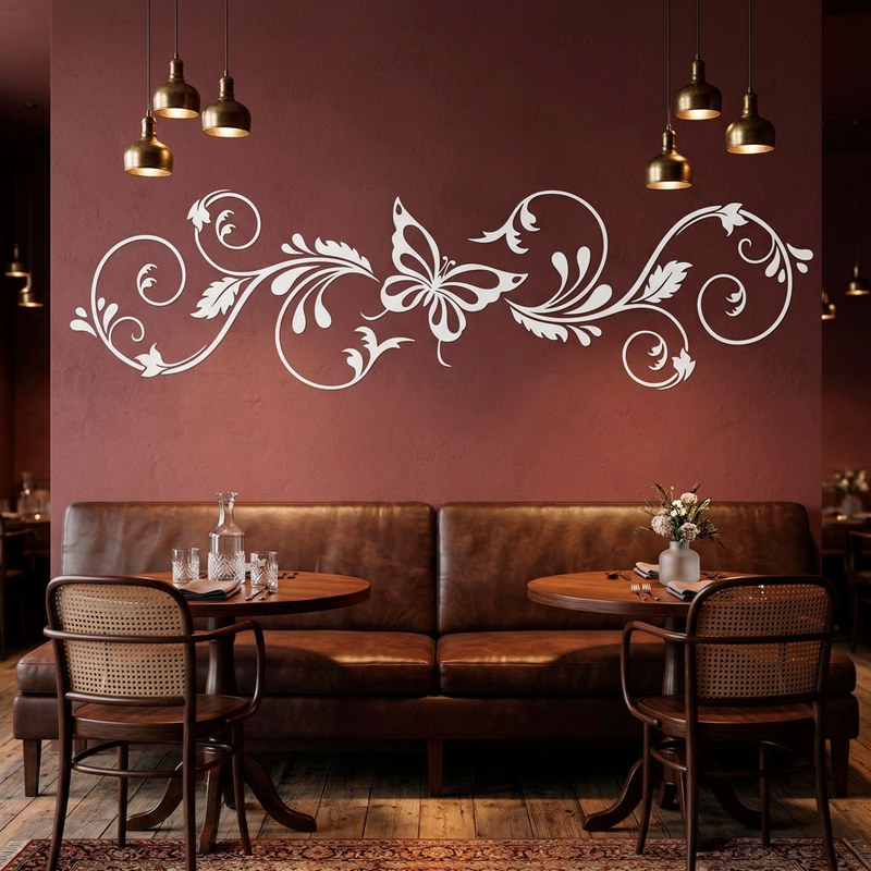 Floral Butterfly Decal 5
