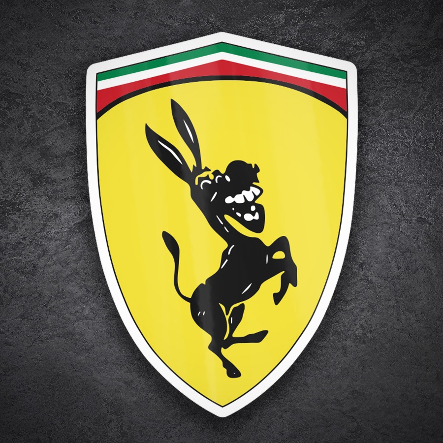 Car & Motorbike Stickers: Prancing Donkey Parody Emblem