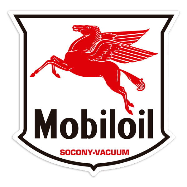 Car & Motorbike Stickers: Vintage Mobiloil Pegasus Shield