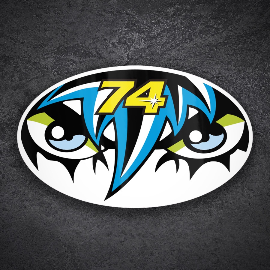 Car & Motorbike Stickers: Daijiro Kato 74 Eyes Number