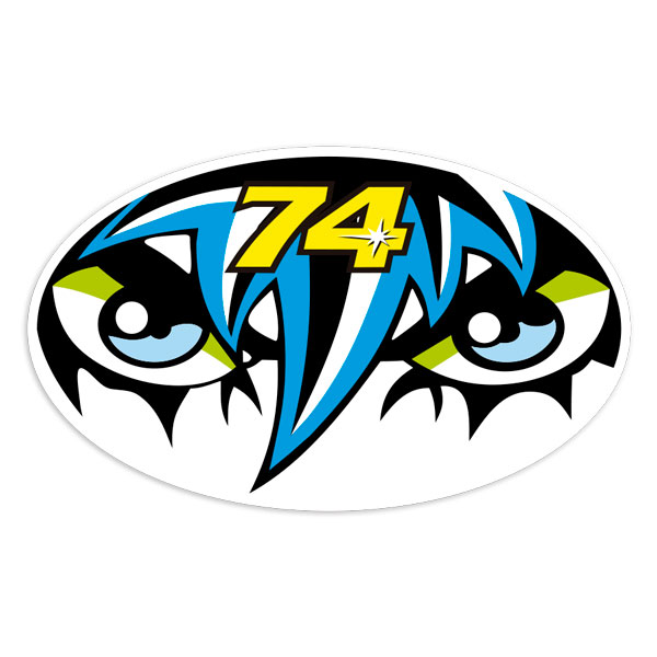 Car & Motorbike Stickers: Daijiro Kato 74 Eyes Number