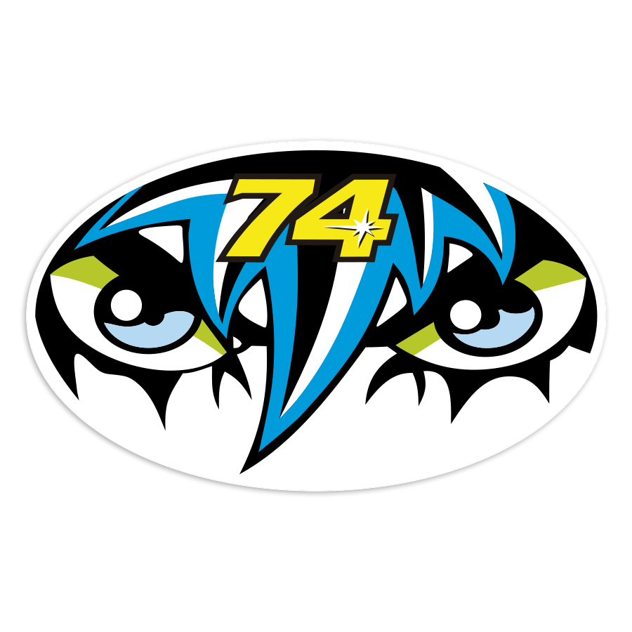 Car & Motorbike Stickers: Daijiro Kato 74 Eyes Number