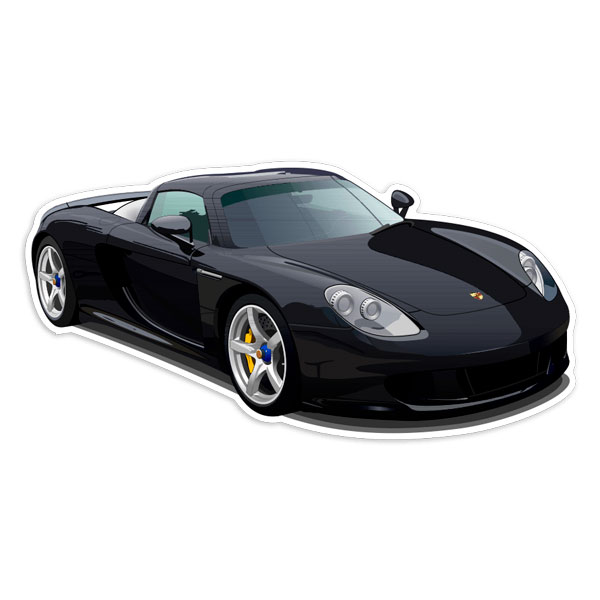 Car & Motorbike Stickers: Black Porsche Carrera GT