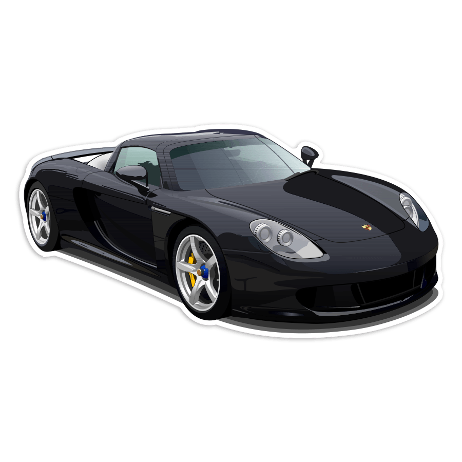 Car & Motorbike Stickers: Black Porsche Carrera GT