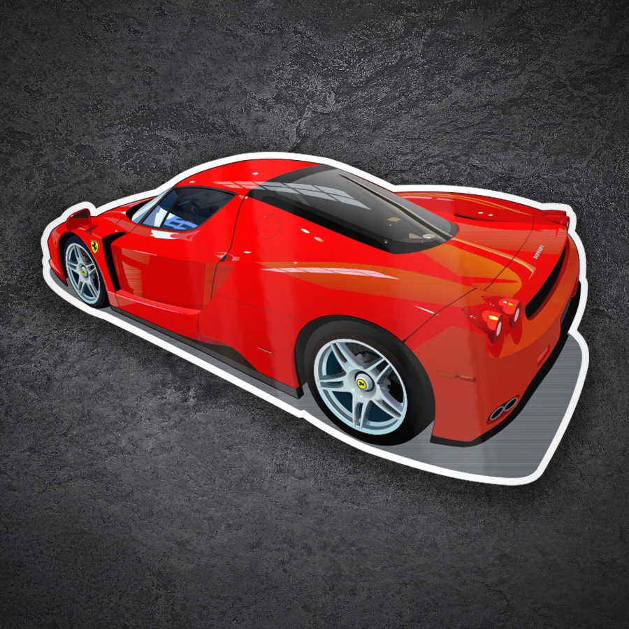 Car & Motorbike Stickers: Ferrari Enzo Supercar Illustration