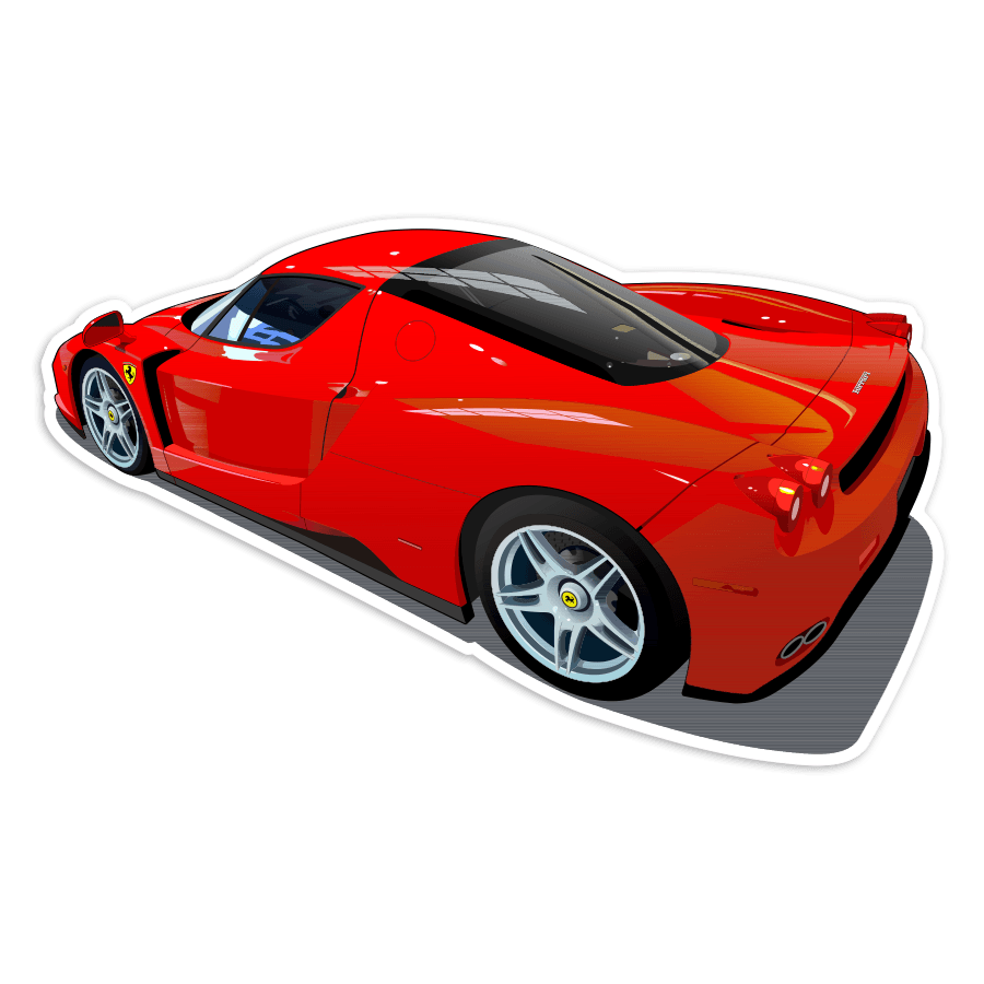 Car & Motorbike Stickers: Ferrari Enzo Supercar Illustration