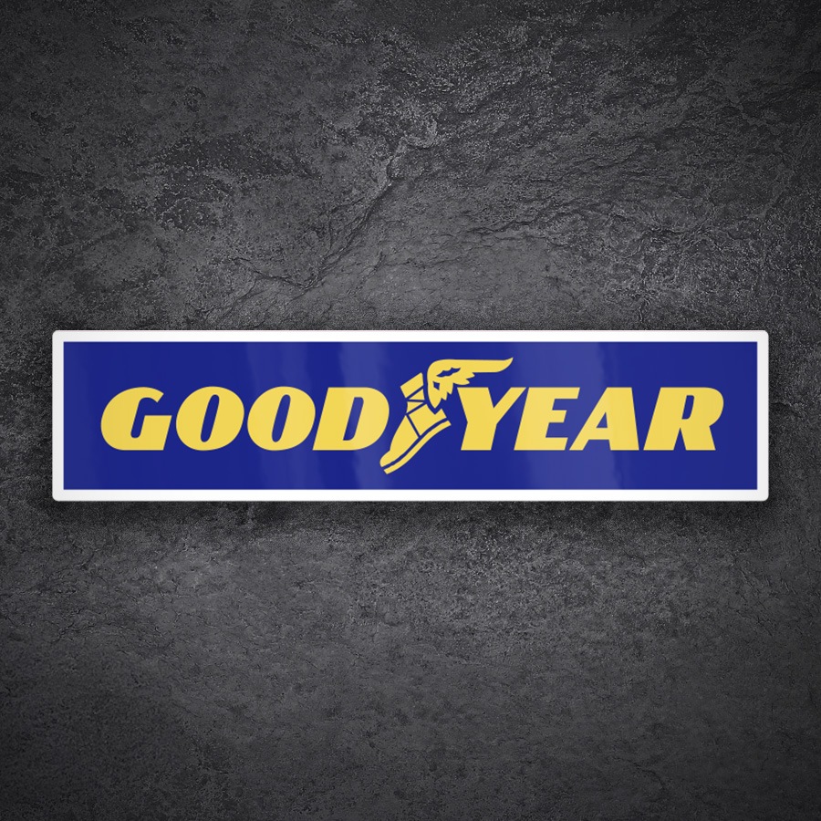 Car & Motorbike Stickers: Blue and Yellow Goodyear Logo