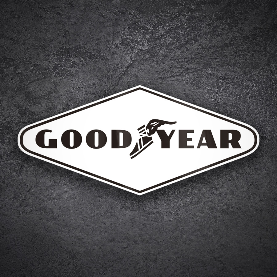 Car & Motorbike Stickers: White and Black Diamond Goodyear