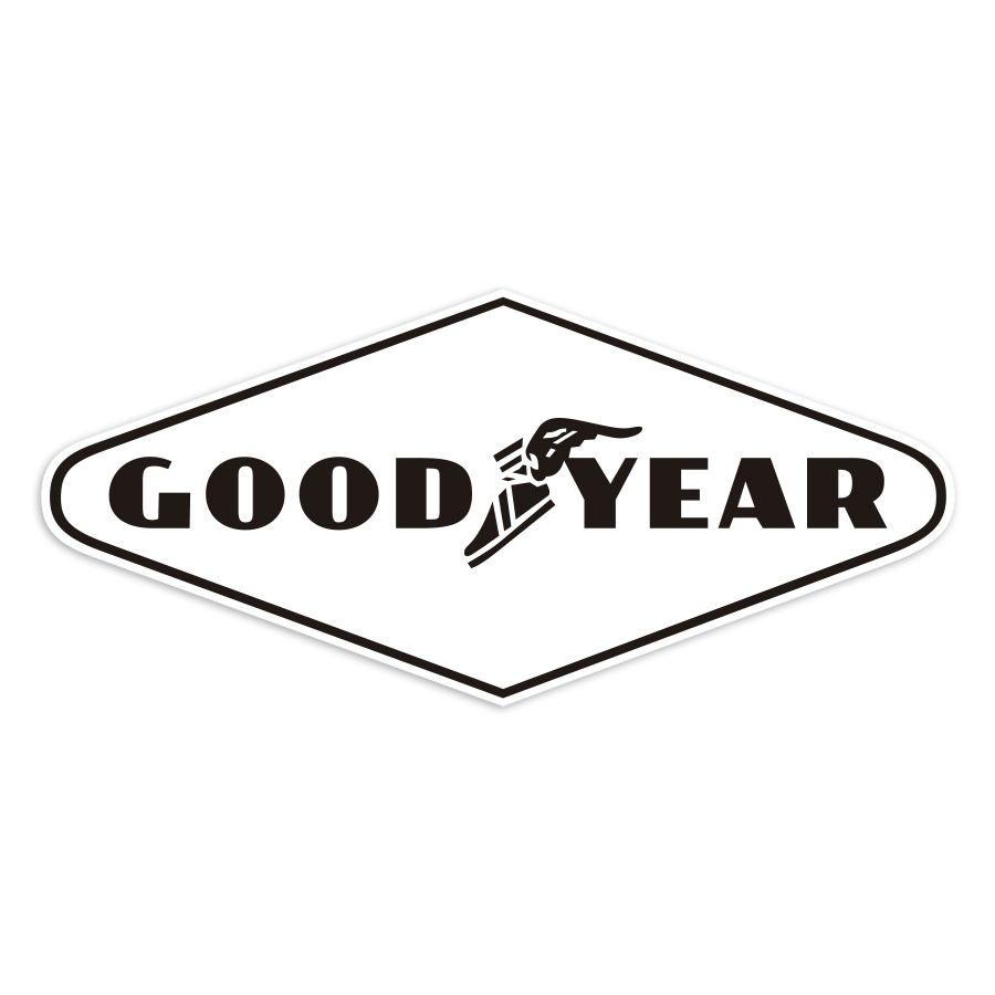 Car & Motorbike Stickers: White and Black Diamond Goodyear