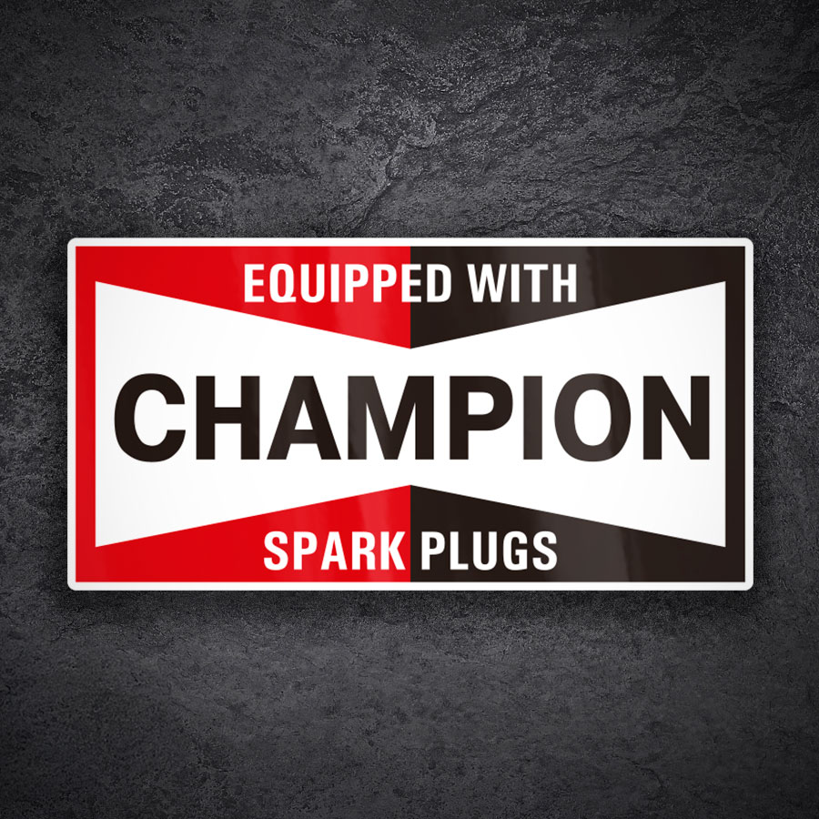Car & Motorbike Stickers: Champion Spark Plugs