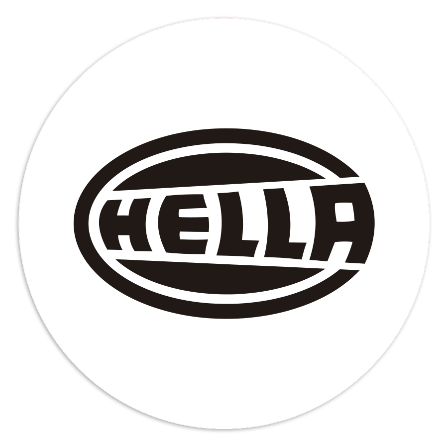 Car & Motorbike Stickers: HELLA Logo in Bold Typography Circular