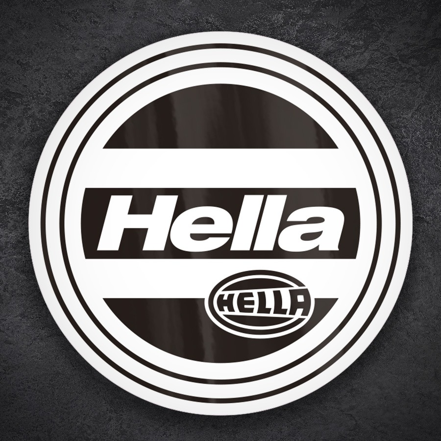 Car & Motorbike Stickers: Hella with Horizontal Stripes Logo