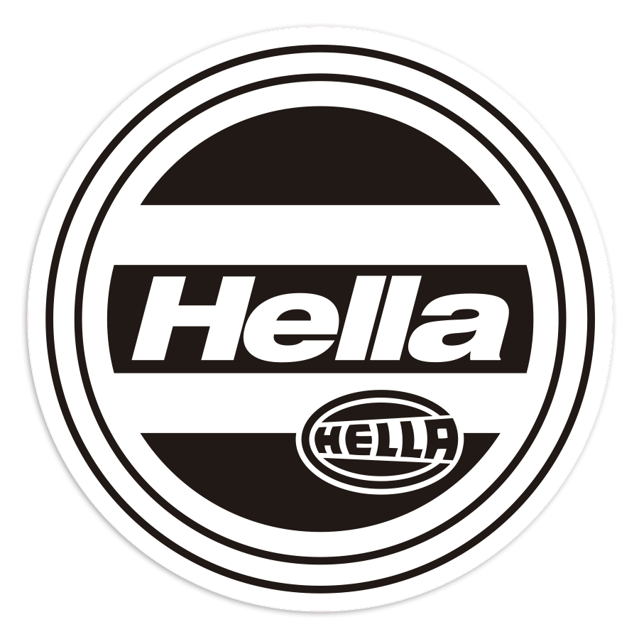 Car & Motorbike Stickers: Hella with Horizontal Stripes Logo