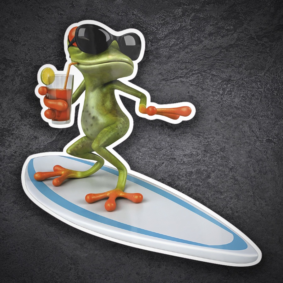 Car & Motorbike Stickers: Surfing Frog Sticker