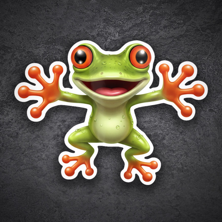 Car & Motorbike Stickers: Orange-Eyed Frog Sticker