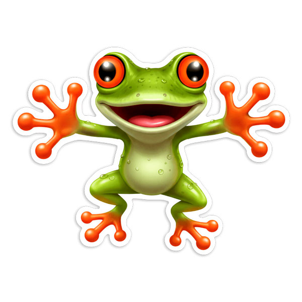 Car & Motorbike Stickers: Orange-Eyed Frog Sticker
