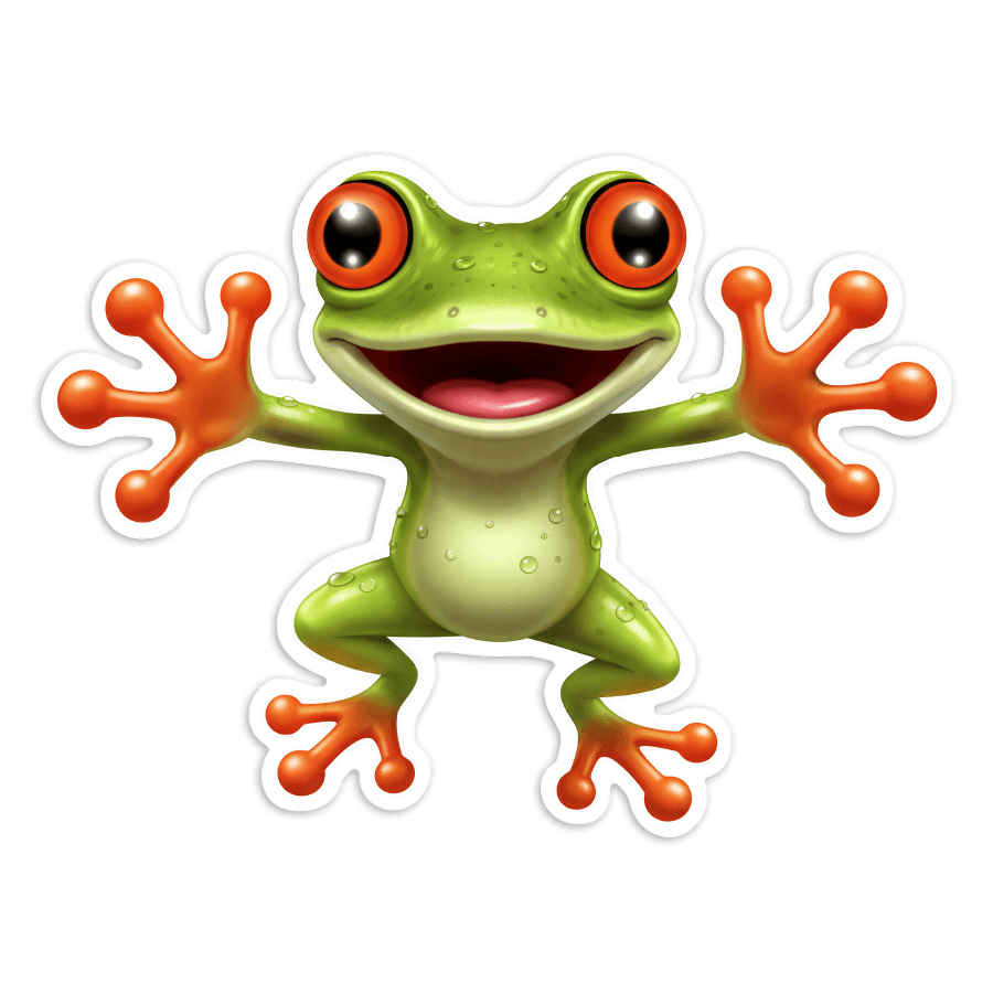 Car & Motorbike Stickers: Orange-Eyed Frog Sticker