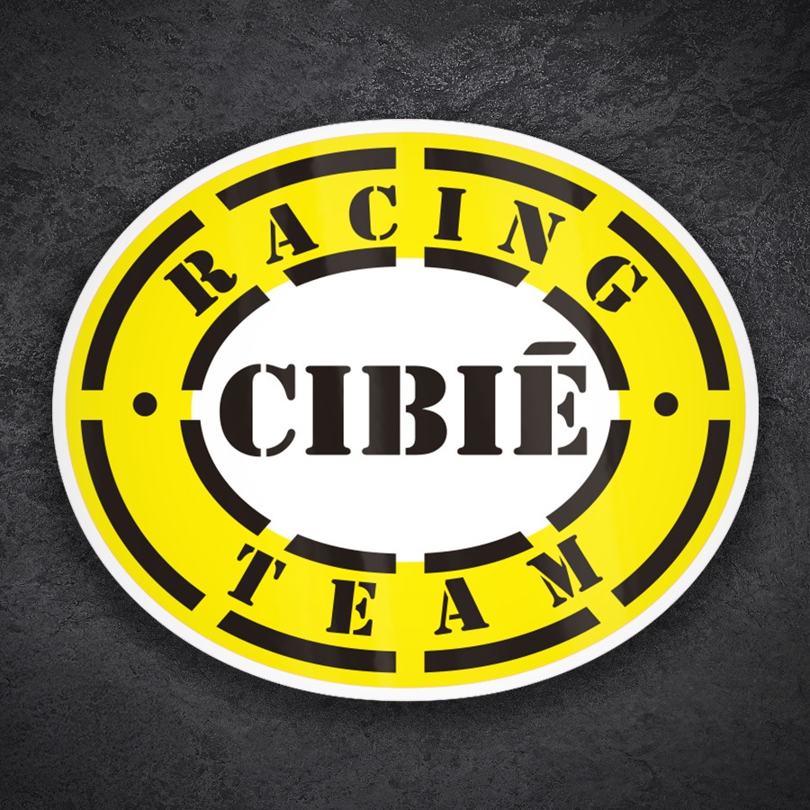 Car & Motorbike Stickers: Yellow Cibi&eacute; Racing Team Oval