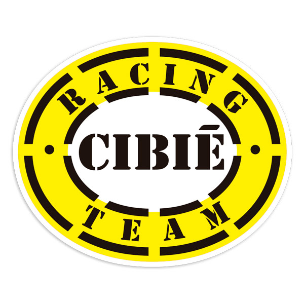 Car & Motorbike Stickers: Yellow Cibi&eacute; Racing Team Oval