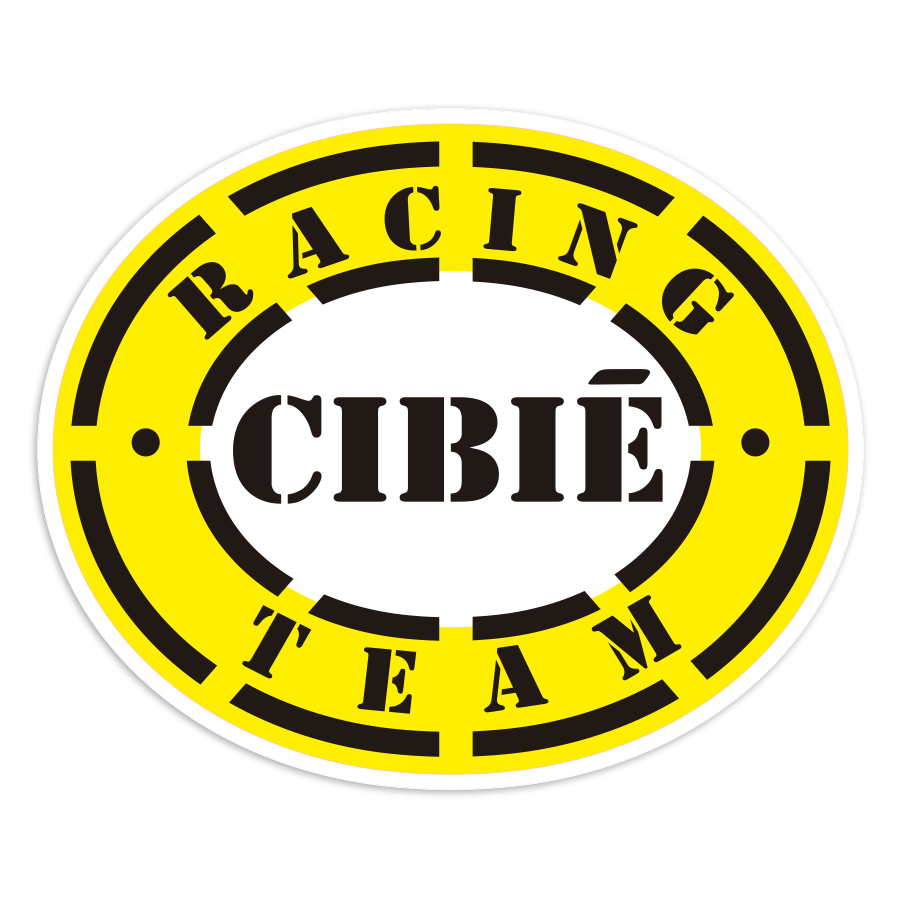 Car & Motorbike Stickers: Yellow Cibi&eacute; Racing Team Oval