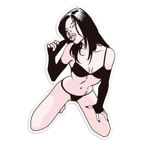 Car & Motorbike Stickers: Comic Style Pin-Up Girl