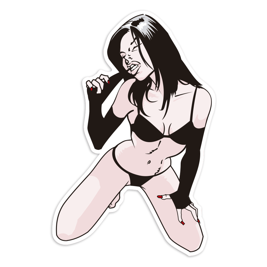 Car & Motorbike Stickers: Comic Style Pin-Up Girl