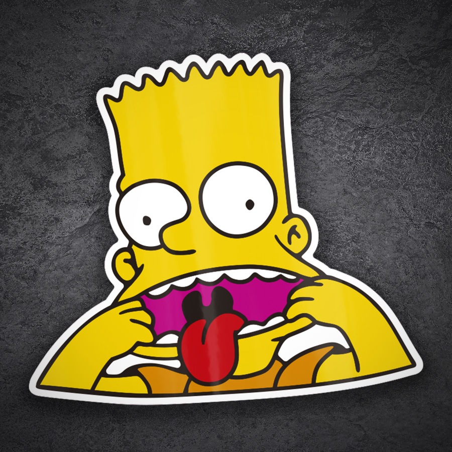 Car & Motorbike Stickers: Bart Simpson Sticking Tongue Out