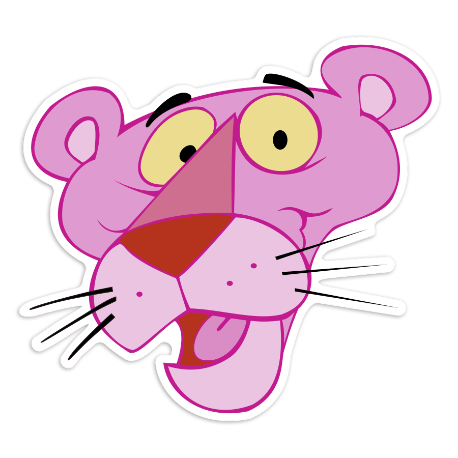 Car & Motorbike Stickers: Pink Panther Face