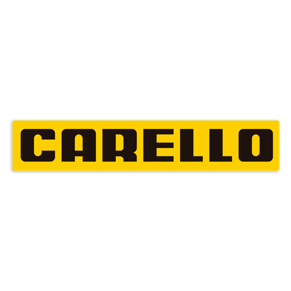 Car & Motorbike Stickers: Yellow Rectangular Carello Logo