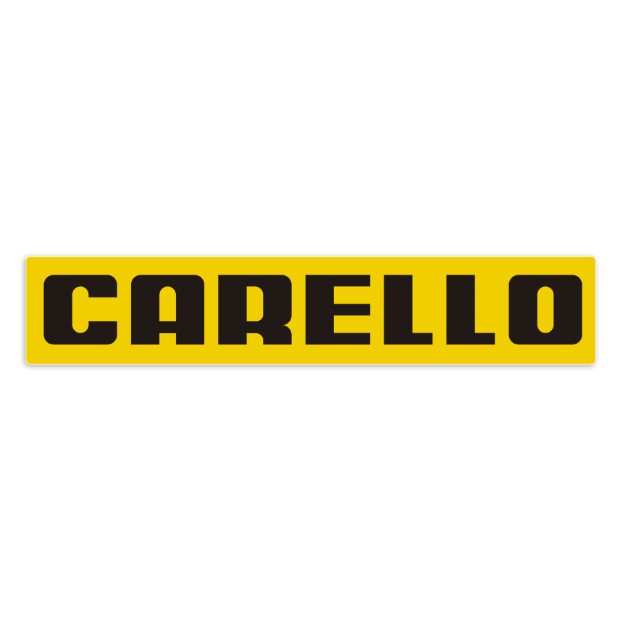 Car & Motorbike Stickers: Yellow Rectangular Carello Logo
