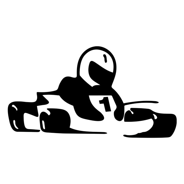 Car & Motorbike Stickers: Karting Racer Number 1