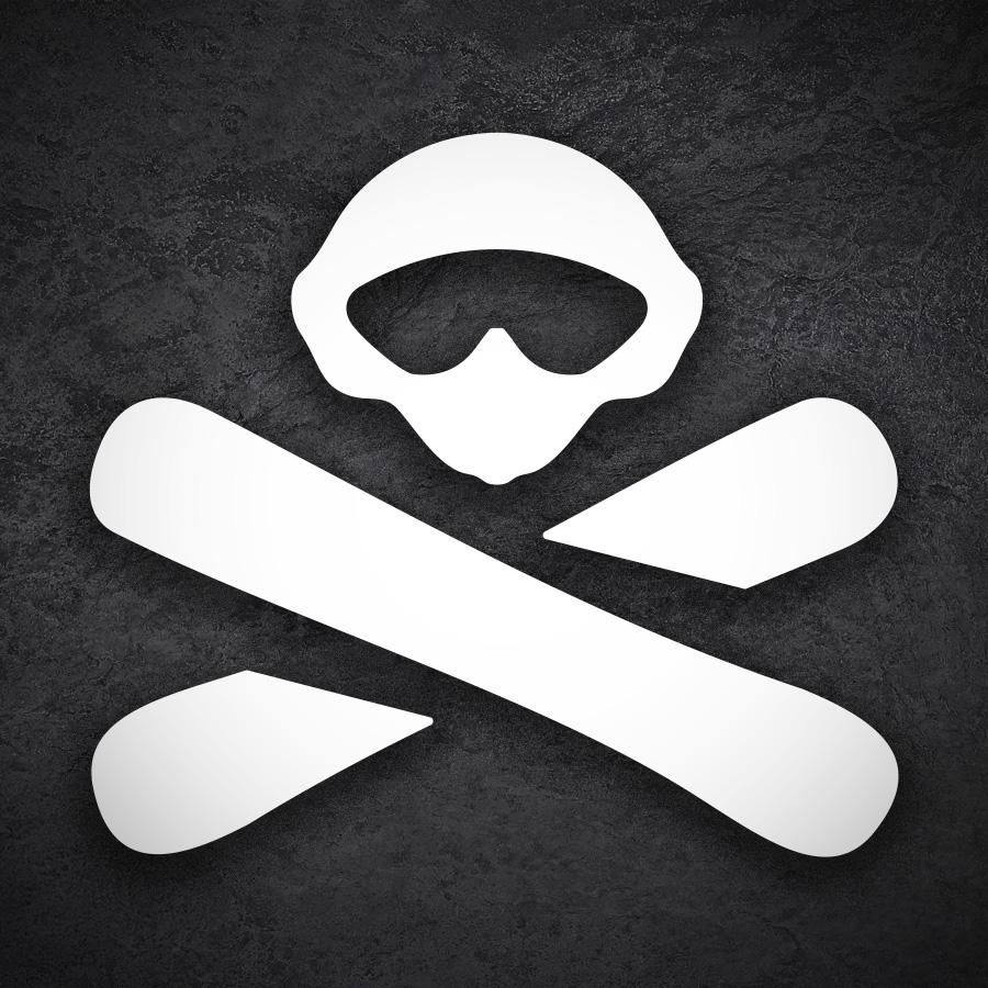 Car & Motorbike Stickers: Pirate Snow Skier Emblem