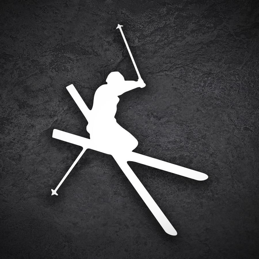 Car & Motorbike Stickers: Jumping Skier Silhouette