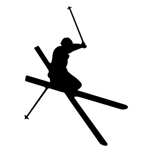 Car & Motorbike Stickers: Jumping Skier Silhouette
