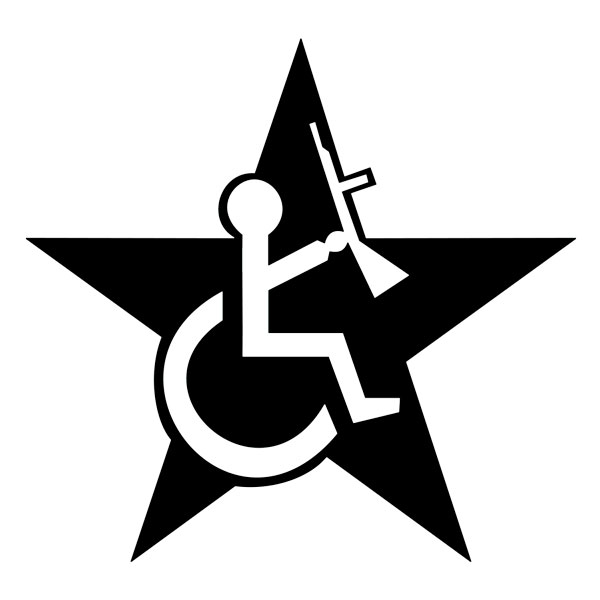 Car & Motorbike Stickers: Disability Star Logo with Rifle