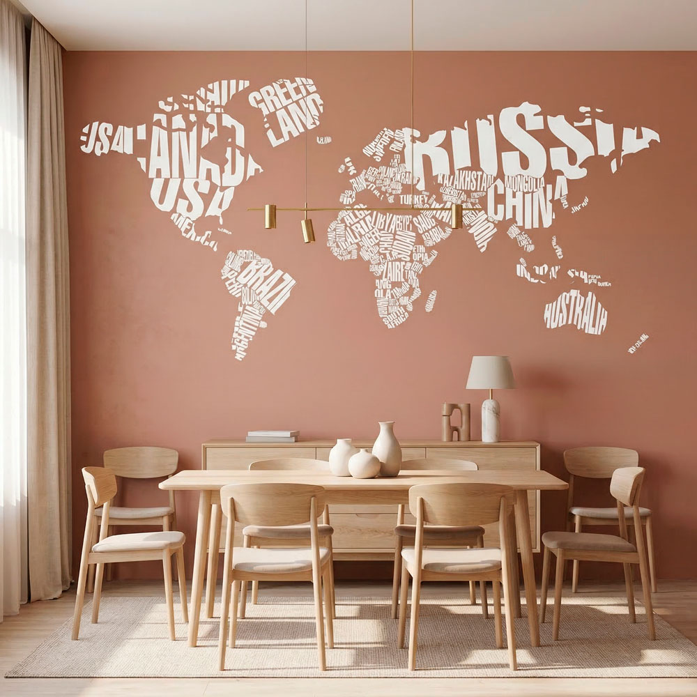Wall Stickers: Typographic world map