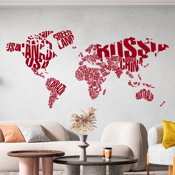 Wall Stickers: Typographic world map