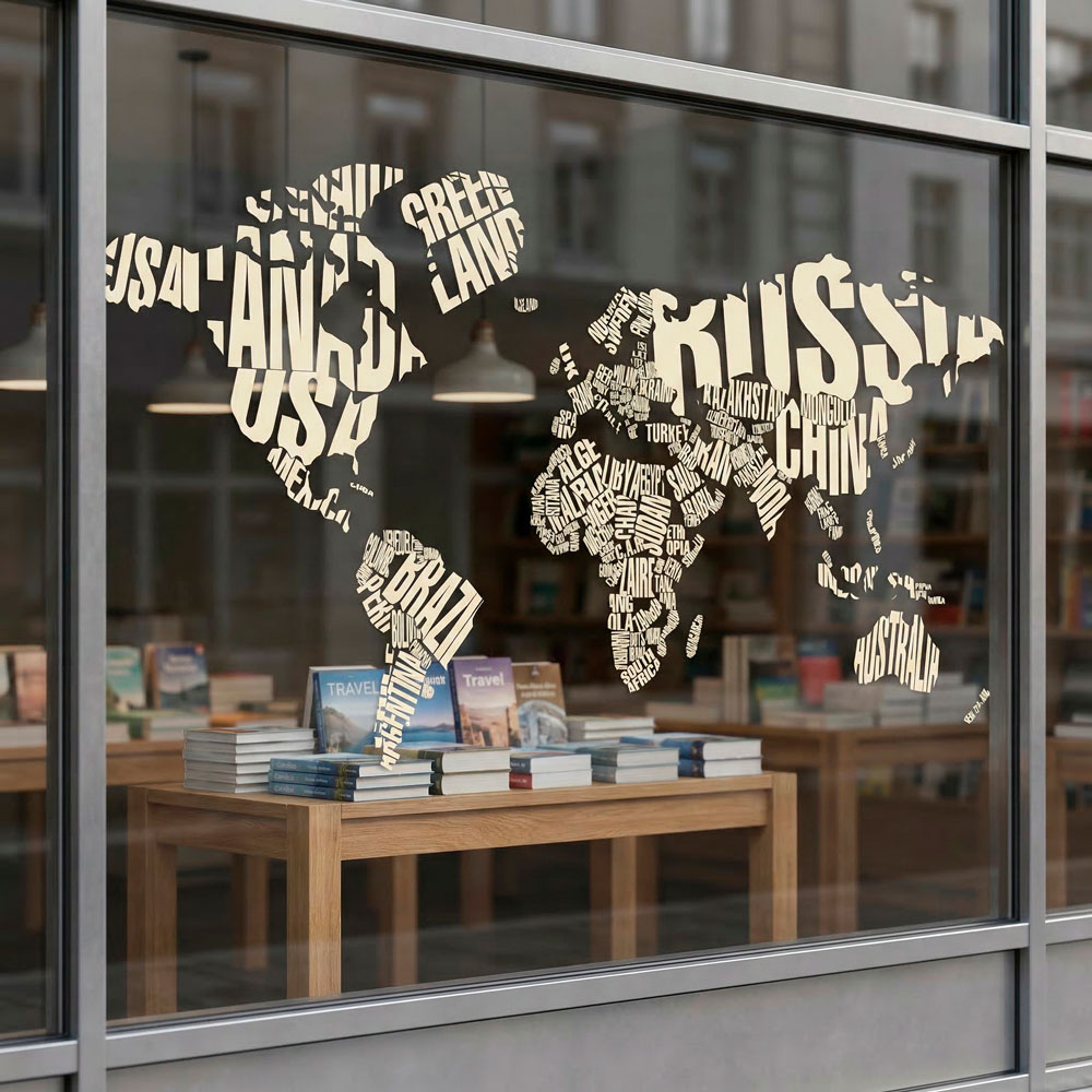 Wall Stickers: Typographic world map