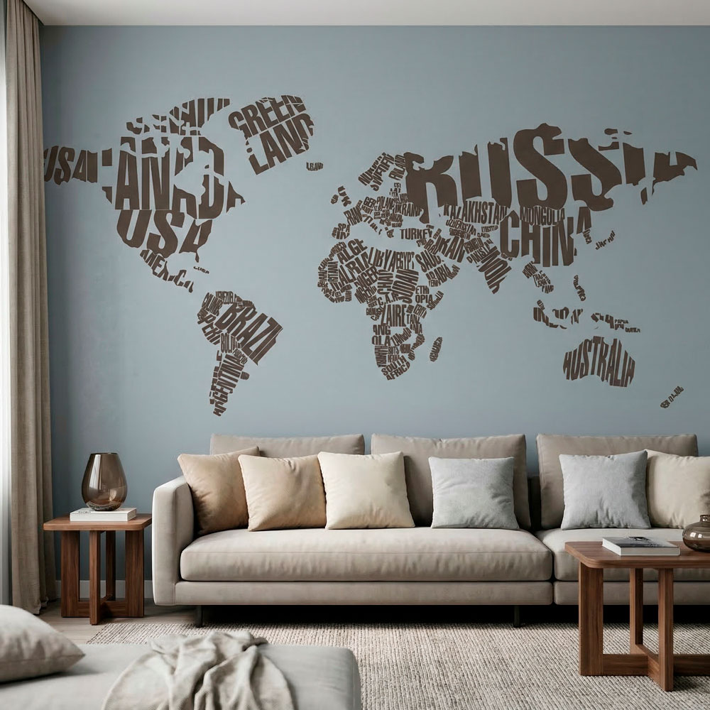 Wall Stickers: Typographic world map