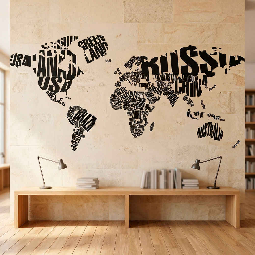 Wall Stickers: Typographic world map