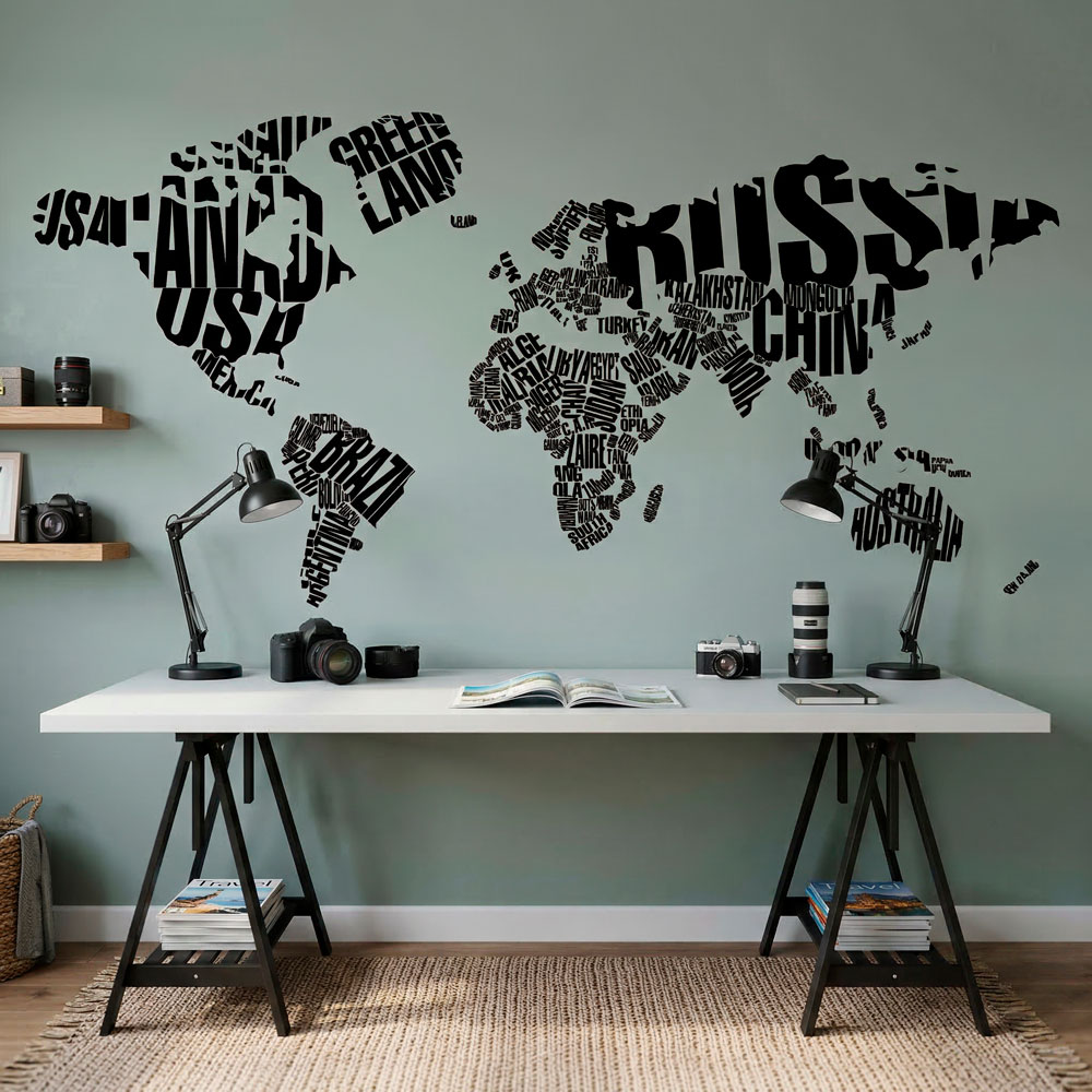 Wall Stickers: Typographic world map