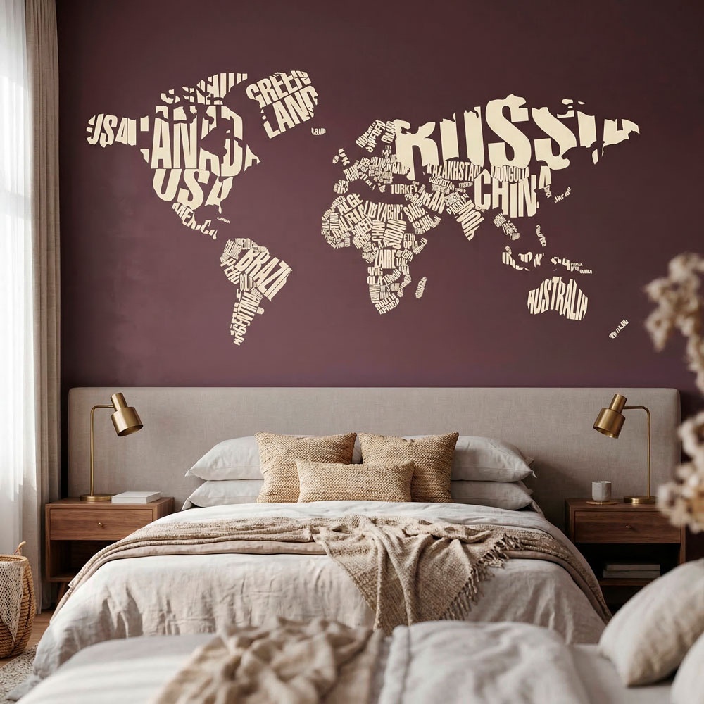 Wall Stickers: Typographic world map