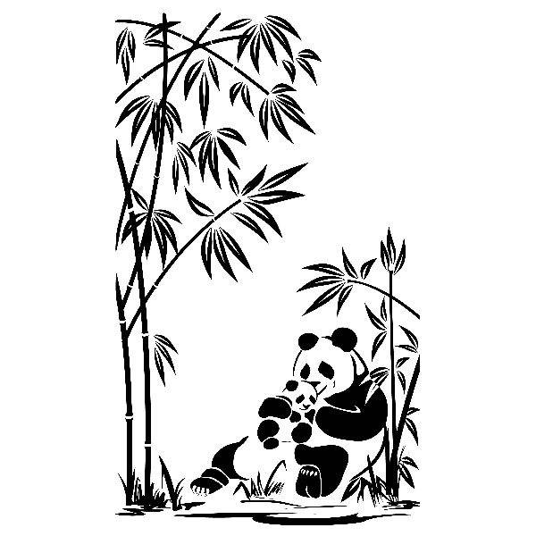 Wall Stickers: Panda bears and bamboo canes