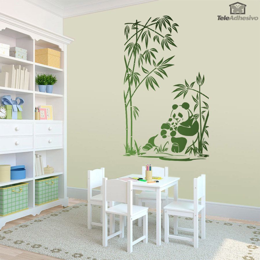Wall Stickers: Panda bears and bamboo canes