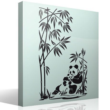 Wall Stickers: Panda bears and bamboo canes