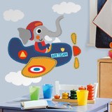 Stickers for Kids: Elephant airplane pilot 3