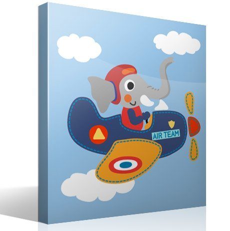 Stickers for Kids: Elephant airplane pilot